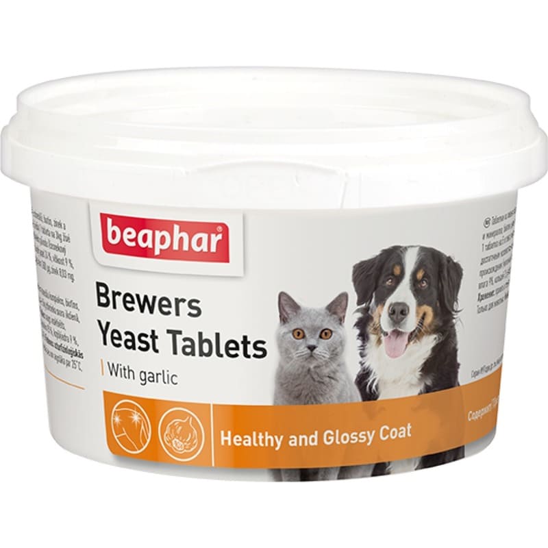 Beaphar Brewers Yeast alus rauga tabletes ādai un apmatojumam suņiem un kaķiem N250